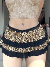 LIZAKOSHT - 2025 New Vintage Y2k Leopard Skirt Retro Punk Women Streetwear Sexy Lace Patchwork Low Waist Skirts Gothic Grunge Rave Clubwear