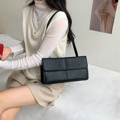 LIZAKOSHT - Korean Style Women Shoulder Bag New Retro Commuting Handbag Fashion Highend PU Ribbon Small Square Bag Luxury Brand Designer Bag
