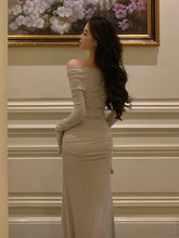 LIZAKOSHT - Sexy Slash Neck Bandage Dresses for Women Autumn Bodycon Evening Party Dress Prom Robe Slim Waist Solid Mermaid Vestidos New