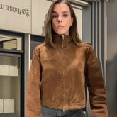 LIZAKOSHT  -  Street Fashion Slim Women's Short Suede Jackets Stand Collar Zipper Full Sleeve Female Coats 2025 Spring Lady Y2k Outwear New