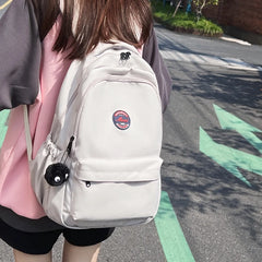 LIZAKOSHT - New Unisex Large Capacity Student Backpack Korean Solid Color Boys Girls Book Pack Nylon Waterproof Travel Bag Schoolbag