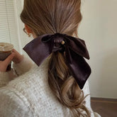 Lizakosht New Vintage Velvet Bow Scrunchie Rabbit Knot Hair Rope Ribbon Elastic Ponytail Holder Hair Tie Solid Hair Accessories Winter
