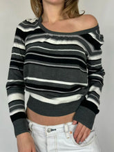 LIZAKOSHT - Casual Striped Knitted Sweaters Loose O-Neck Long Sleeve Pullovers Women Autumn Winter Fashion Streetwear Ladies