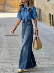 LIZAKOSHT  -  Urban Female Fashion High Waist Straight Leg Jeans New Autumn Full Length Casual Going Out Denim Pants Trousers