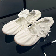 LIZAKOSHT - New Flower Flat Mary Jane Shoes Women Round Toe Comfy Casual Loafers White Fashion Brand Mule Shoes Designer Floral Ballet Shoes