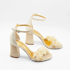 LIZAKOSHT - Fashion Floral Sandals High Heels Shoes Women Wedding Party Shoes