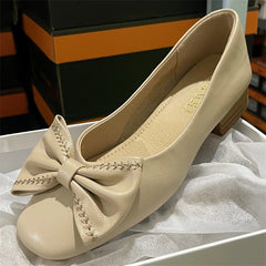 LIZAKOSHT - Leather Upaded Mary Jane Flat oes Women's Summer Soft Bot Slip-On Casual oes Knot Korean Sle Faionable