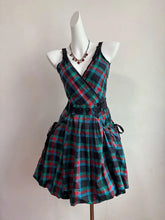 LIZAKOSHT - Vintage Dresses 2000s Y2k Summer Goth Punk Mini Skirt Plaid American Harajuku Hot girl V-Neck Womens High Street Grunge Emo Chic