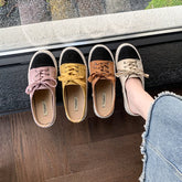 LIZAKOSHT - Multicolored Sandals Cover Toe Flat Shoes Female Slippers Soft Slipers Women Slides Comfort Summer Mixed Colors Casual Lace