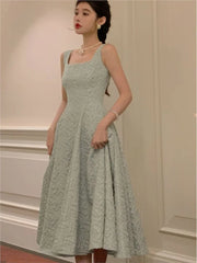 LIZAKOSHT - Summer Women Vintage Elegant Party Sleeveless Midi Dress Lady Evening Party A Line Fashion Prom Female Clothing Vestido