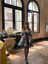 LIZAKOSHT - Japan Dress Elegant Fairy Mini Vintage Sweet Women Puff Sleeves Bow High Waist Slim Dresses Sexy Off Shoulder Party Dress