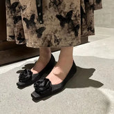 LIZAKOSHT - Summer Flats Shoes Women Square Toe Flat Female Ballet Rose Flower Shallow Ballerina Soft Moccasins Female Zapatillas Mujer