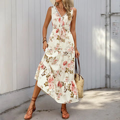 LIZAKOSHT - New Women's Printed Sleeveless Dress