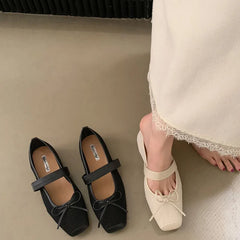 LIZAKOSHT - Spring New Brand Women Flat Shoes Fashion Round Toe Ladies Mary Jane Shoes Soft Flat Heel Outdoor Dress Boat Shoe New Woman