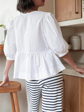 LIZAKOSHT - Women's Spring Summer Casual Peplum Tops Half Sleeve Open Front Tie Up Solid Color/Plaid Blouse Female Basic Shirts Streetwear