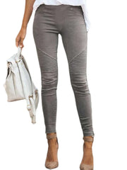 LIZAKOSHT - Slim Fit High Waist Elastic Leggings Pencil Pants Straight Leg Long Trousers Casual High Waist Pants for Women