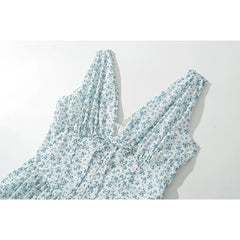 LIZAKOSHT - Women Mesh Patchwork Floral Print Tank Mini Dress Sexy Sleeveless V Neck Low Waist Female Holiday Summer Dresses Party