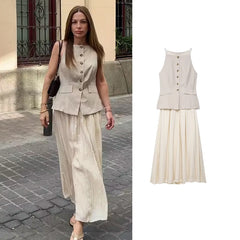 LIZAKOSHT - Dresses Autumn Women's 2025 New Slim Long Dress Women's Elegant Fashion Joker Travel Holiday Dress Autumn Street Youth Dress