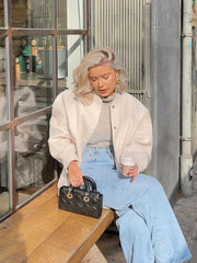 LIZAKOSHT - Fashion Oversized Baseball Bomber Jacket for Women Spring Long Sleeve Coats High Stree Female Stand Collar Loose Outwear