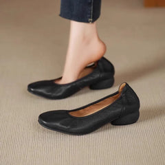LIZAKOSHT - Leather Low-Heel Slip-On Women's oes Soft Bot Faionable Comfortable Casual Footwear for Middle-Aged And Young Women