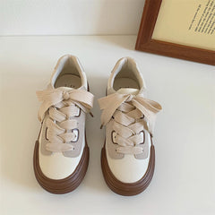 Lizakosht American Retro Caramel Canvas Shoes Women's Spring Versatile I Korean Edition Student Thick Sole Casual Board Shoes