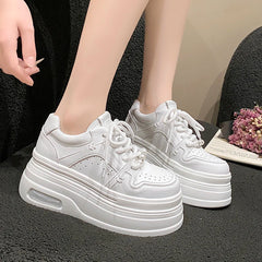 LIZAKOSHT - Sports Shoes Lady Clogs Platform Casual Female Sneakers Crystal Autumn Basket Creepers New Small Rhinestone Fall Leisure