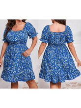 LIZAKOSHT  -  Women s Elegant V-Neck Ruffle Sleeve Floral Print Mini Dress Off Shoulder Short Flowy A-Line Dress Casual Summer Dress