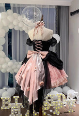 LIZAKOSHT - Rose Lolita Dress Flower Wedding Elegant Fishbone Escape Heavy Industry Puffy Trailing