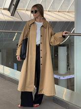 LIZAKOSHT  -  Elegant Cotton Trench Coats for Women 2025 Autumn Turn-down Collar Single Breasted Long Outerwears Ladies Windbreaker