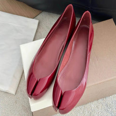 LIZAKOSHT  -  Spring Fashion Designer Clip Toe Patent Leather Women Pumps Elegant Sandals Flat Heels Comfortable Casual Mules Shoes