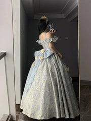 LIZAKOSHT - Blue Flower Wedding Floor-Length Adult Formal Dress Elegant Heavy Industry Female