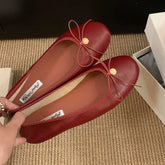 LIZAKOSHT - New Women Flat Shoes Fashion Round Toe Shallow Slip On Ladies Elegant Ballerina Soft Flat Heel Dress Single Shoes New Woman