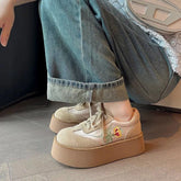 LIZAKOSHT - New Fashion Popular Women Sneakers Lace-Up Wedge Sports Shoes Womens Vulcanized Shoes Casual Platform Ladies Sneakers Comfy