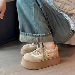 LIZAKOSHT - New Fashion Popular Women Sneakers Lace-Up Wedge Sports Shoes Womens Vulcanized Shoes Casual Platform Ladies Sneakers Comfy