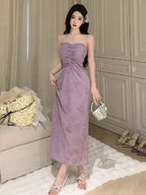 LIZAKOSHT - Woman Dress Sweet Sexy Strapless Flowers Slim Backless Vintage Elegant Summer Fashion Party Female Dresses Casual