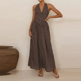 LIZAKOSHT - Comfortable Commuter Women's Dress Polka Dot Sleeveless Classic Strap Skirt Beach Vacation Summer New Long Dress