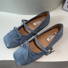 LIZAKOSHT - Autumn Women Flat Shoes Round Toe Shallow Slip On Mary Jane Shoes Soft Flat Heel Ladies Casual Dress Ballerinas Shoes New