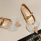 LIZAKOSHT - Bowknot Elegant Low Heel Mary Jane Shoes Women Buckle Shallow Fashion Dress Shoes Female Autumn Pointed Toe Pumps Women Shoes