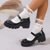 LIZAKOSHT - Sweet Lolita Mary Jane Shoes Women Cute Round Toe Square Heels Comfy Walking Vintage Gothic Platform Pumps Big Size 35-43