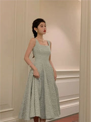 LIZAKOSHT - Summer Women Vintage Elegant Party Sleeveless Midi Dress Lady Evening Party A Line Fashion Prom Female Clothing Vestido