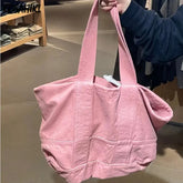 LIZAKOSHT - Girls Pink Sweet Kawaii Tote Bags Y2k Aesthetic Japanese Streetwear Handbags Fashion Women Casual Simple Shoulder Underarm Bag