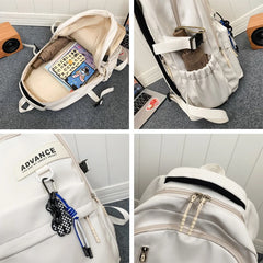 LIZAKOSHT - New Women Backpack Female Waterproof Nylon Travel Bag Large Capacity Kawaii Schoolbag For Teenage Girl Boy Student Bookbag