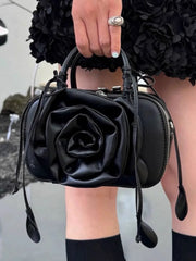 LIZAKOSHT - Korean Niche Design Rose Flower Handbag New Korean Style Single Shoulder Crossbody Small Square Bag