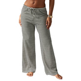 LIZAKOSHT - Stylish Women s Striped Trousers with Drawstring Waistband Loose Fit and Low Rise - Versatile Casual Pants for Any Occasion
