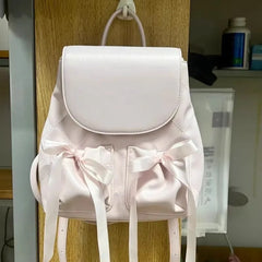 LIZAKOSHT - Sweet Bow Kawaii Girls Casual Mini Handbags Women Fashion Students Schoolbags Y2k Aesthetic All Match Backpacks Japanese Trendy