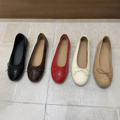 LIZAKOSHT - New Spring Autumn Fashion Round Toe Soft Dress Ladies Boat Shoes Casual Female Shallow Women Flat Slip On Shoes
