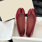 LIZAKOSHT - Spring Fashion Designer Clip Toe Patent Leather Women Pumps Elegant Sandals Flat Heels Comfortable Casual Mules Shoes