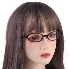 LIZAKOSHT - Oval Small Oval Frame Glasses Shiny PC Round Frame Flat Spectacle Glasses Korean Style Y2k Optical Myopia Glasses Daily