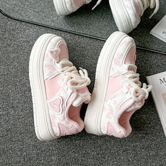 LIZAKOSHT - Winter Shoes Women Clogs Platform All-Match Round Toe Casual Female Sneakers Flats Creepers New Dress Sewing Leisure Solid Lace-