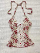 LIZAKOSHT - Summer Woman Floral Halter Lace Blouse 2025 Vintage Sexy Slim Fit Fairy Korean Fashion Female Tops Outfits Elegant Style